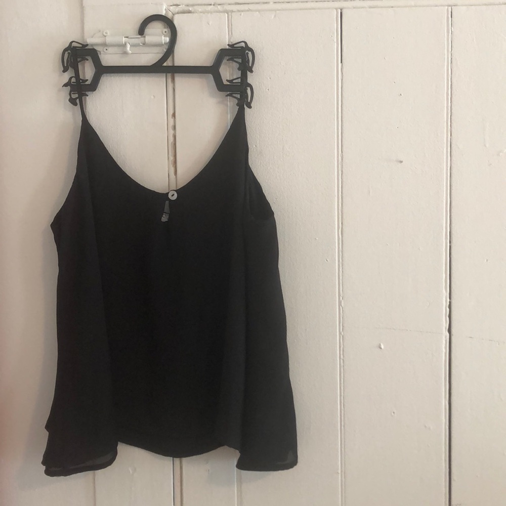 Black Cropped Loose Tank Top